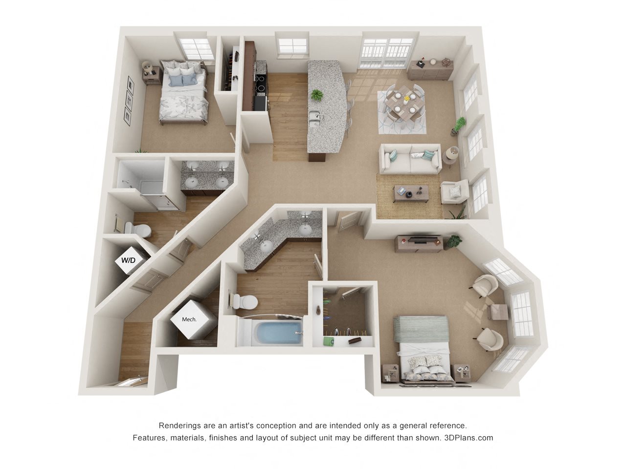 Floor Plans of Highpoint on Columbus Commons in Columbus, OH